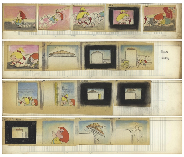 Original Artwork by Sheldon Mayer, Drawn for a ''Sugar and Spike'' Animated Film -- 26 Panels of Original Art